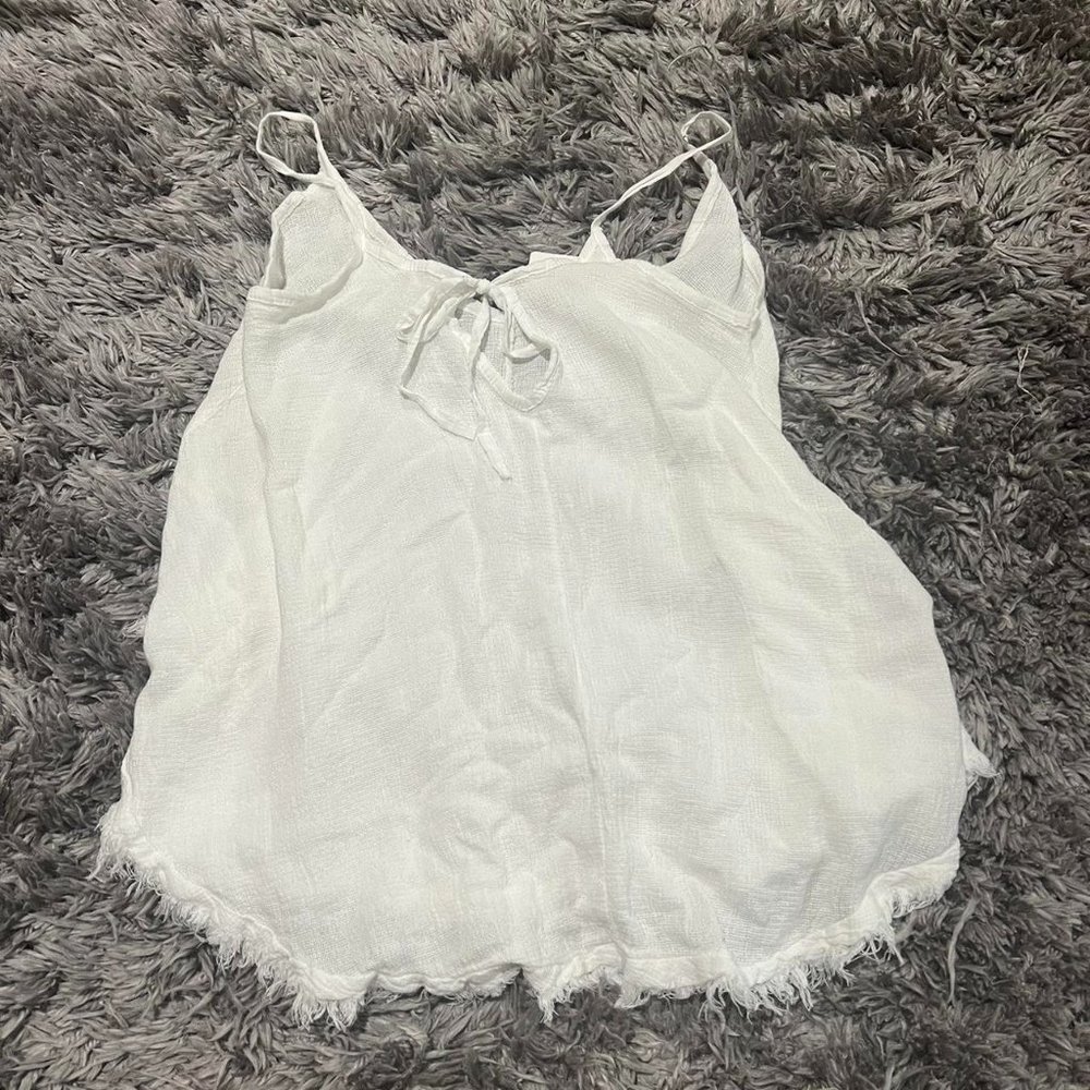 Meo Mell Made in Italy White Linen Top